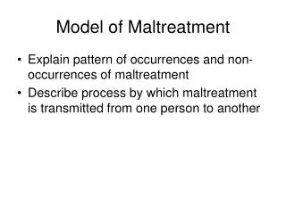 Model of Maltreatment