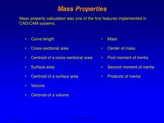 Mass Properties