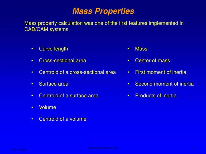 mass properties