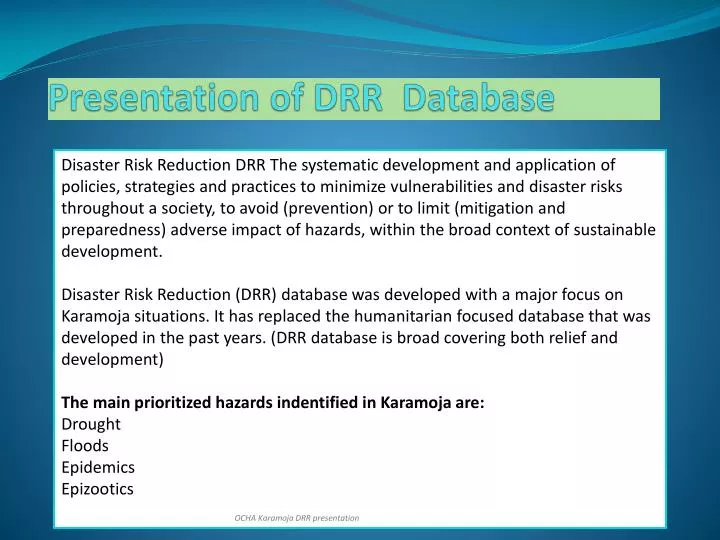 presentation of drr database