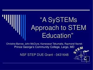 “A SySTEMs Approach to STEM Education”