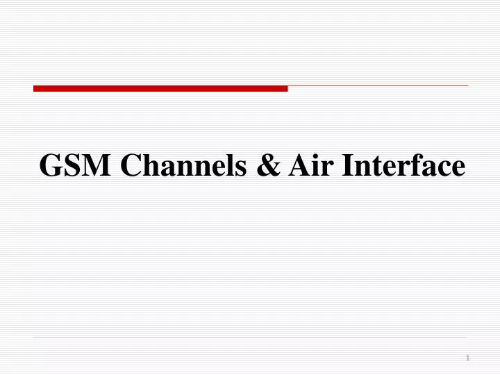 gsm channels air interface