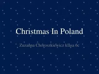 Christmas In Poland