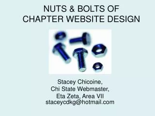 NUTS &amp; BOLTS OF CHAPTER WEBSITE DESIGN