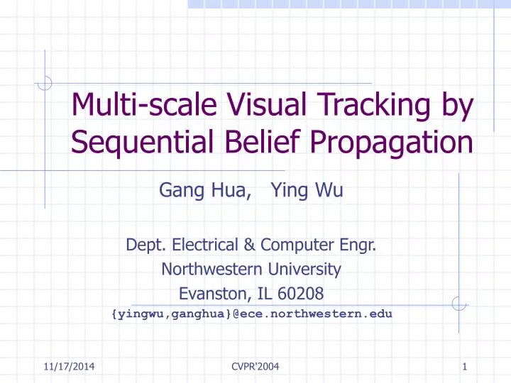 multi scale visual tracking by sequential belief propagation