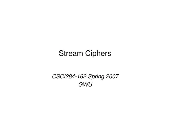 stream ciphers