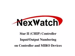 Star II (CHIP) Controller Input/Output Numbering on Controller and MIRO Devices