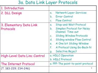 3a. Data Link Layer Protocols