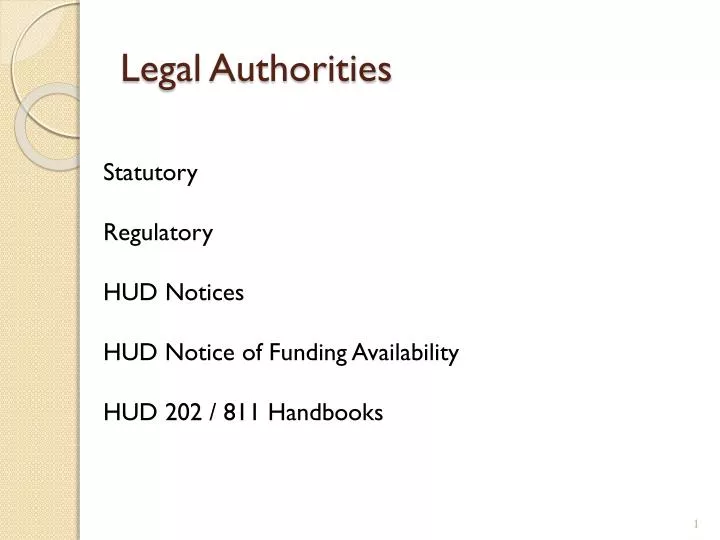 legal authorities