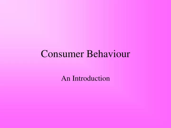 consumer behaviour