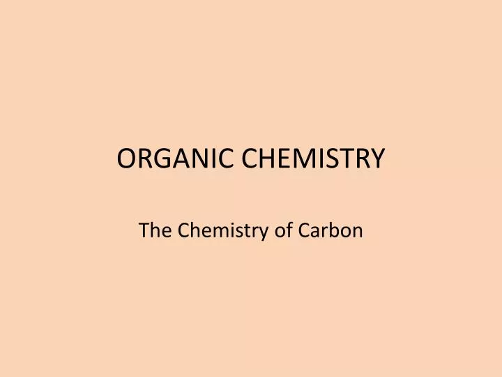 organic chemistry