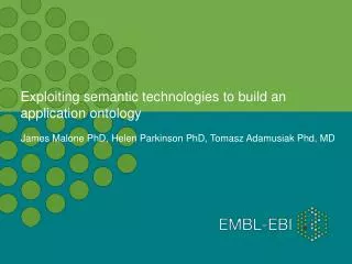 Exploiting semantic technologies to build an application ontology