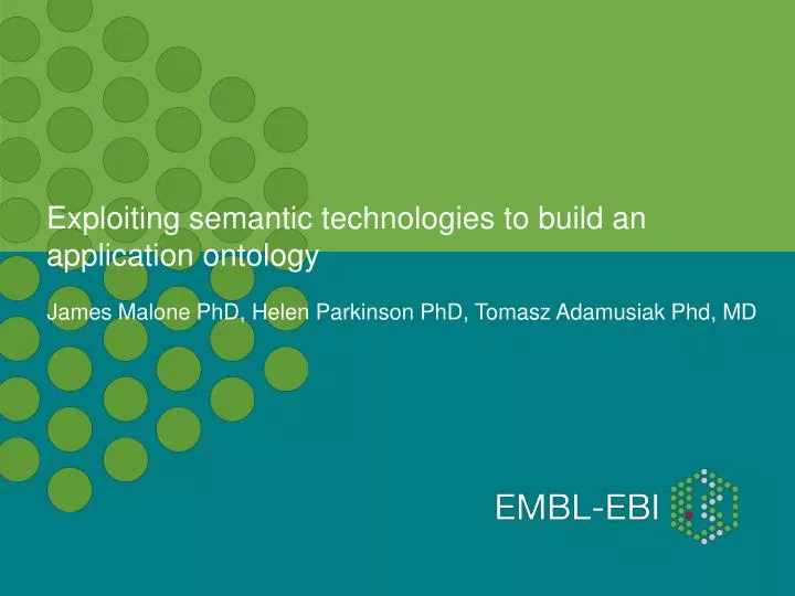 exploiting semantic technologies to build an application ontology