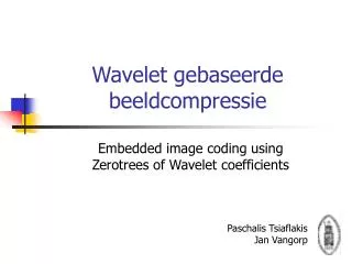 wavelet gebaseerde beeldcompressie