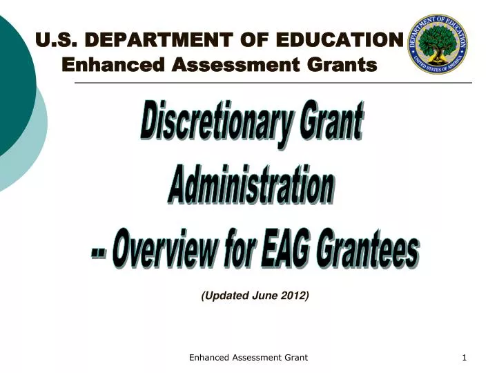 u s department of education enhanced assessment grants