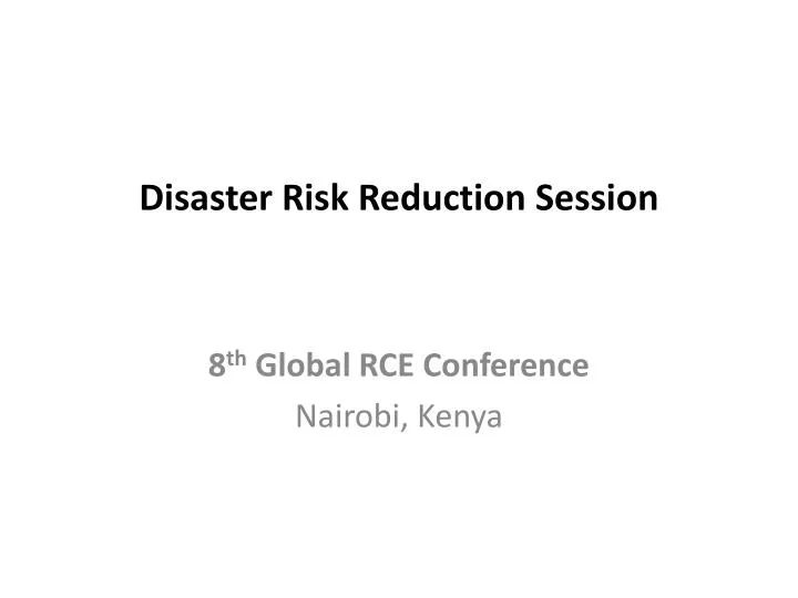 disaster risk reduction session