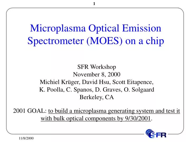 microplasma optical emission spectrometer moes on a chip