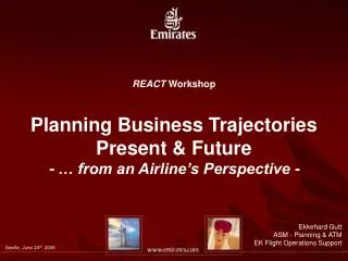 REACT Workshop Planning Business Trajectories Present &amp; Future