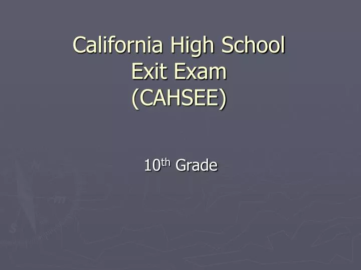 california high school exit exam cahsee