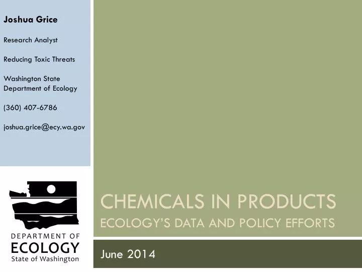 chemicals in products ecology s data and policy efforts