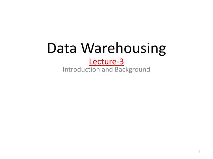 data warehousing