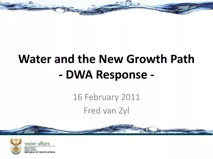 water and the new growth path dwa response