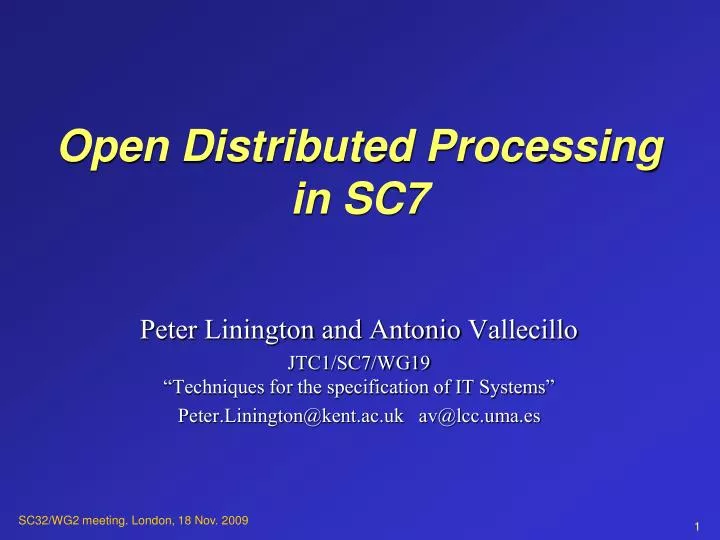 open distributed processing in sc7