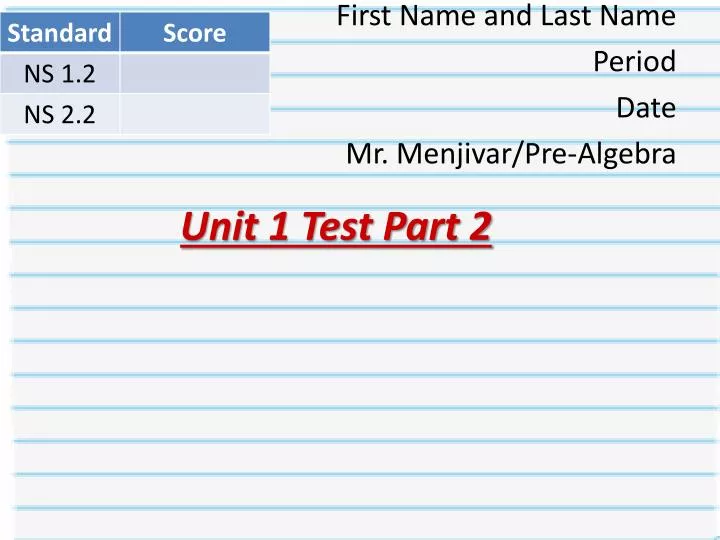 unit 1 test part 2