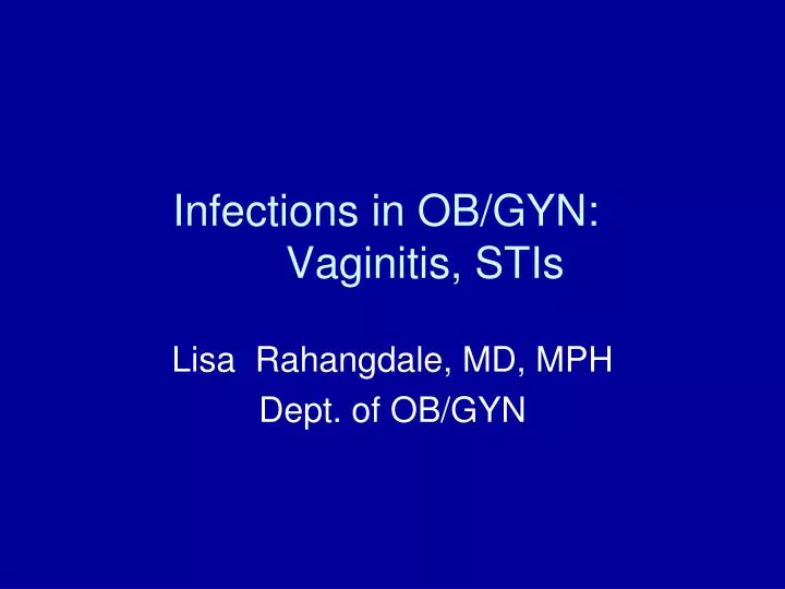 infections in ob gyn vaginitis stis