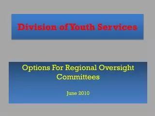 Division of Youth Services