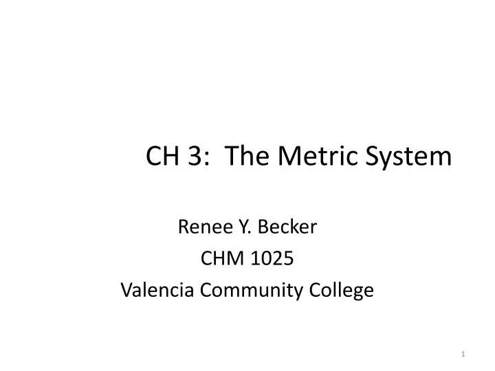 ch 3 the metric system