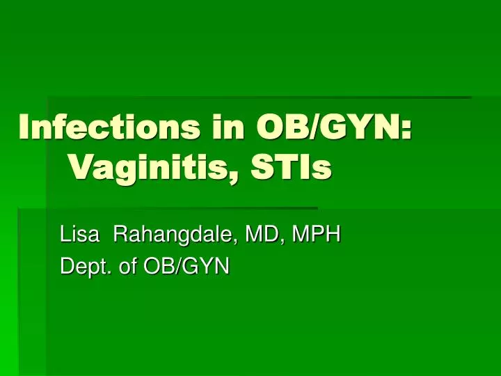 infections in ob gyn vaginitis stis