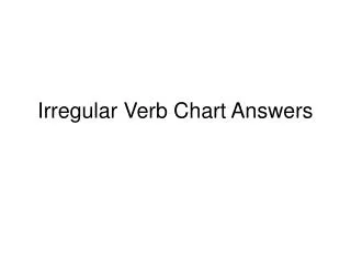 irregular verb chart answers