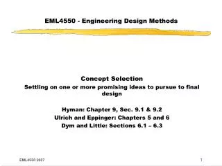 EML4550 - Engineering Design Methods