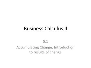 Business Calculus II