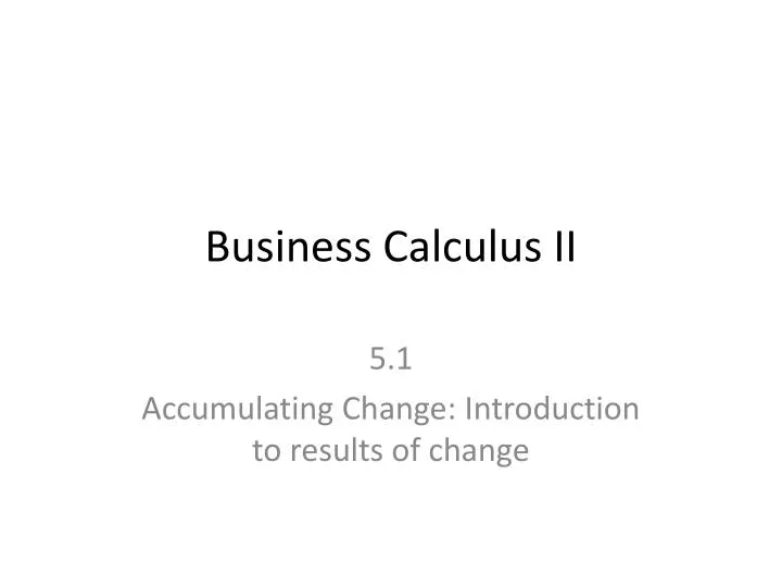 business calculus ii