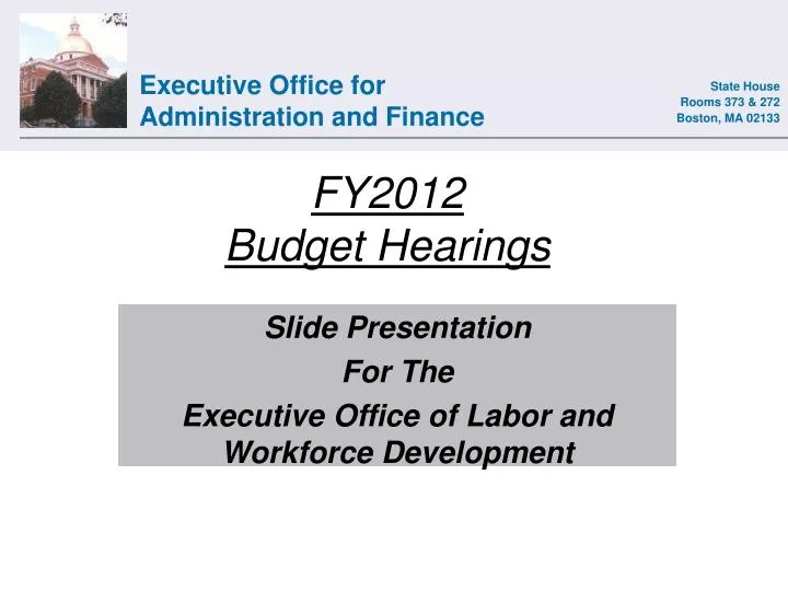 fy2012 budget hearings