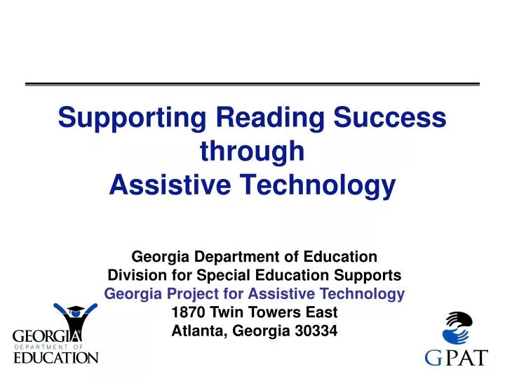 supporting reading success through assistive technology