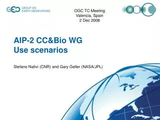 AIP-2 CC&amp;Bio WG Use scenarios