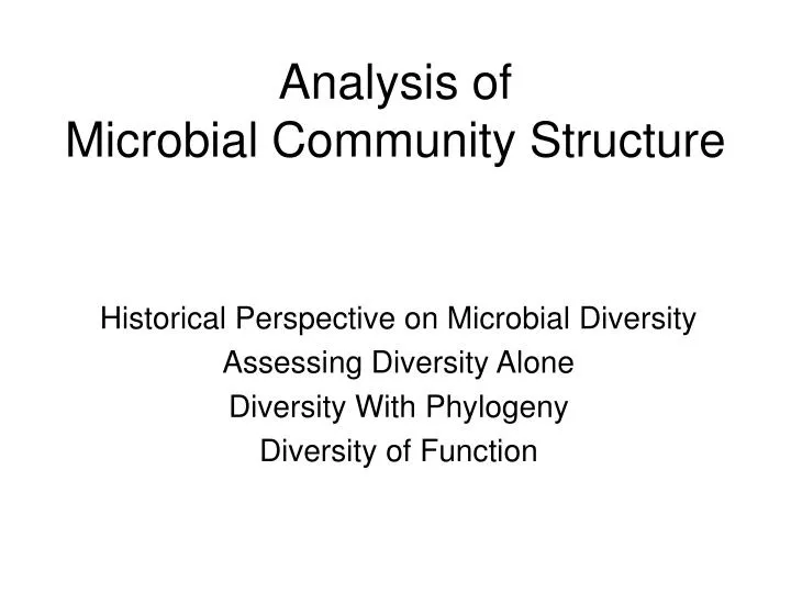 analysis of microbial community structure