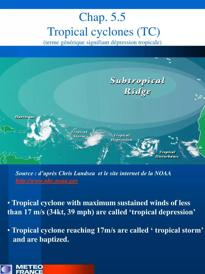 chap 5 5 tropical cyclones tc terme g n rique signifiant d pression tropicale
