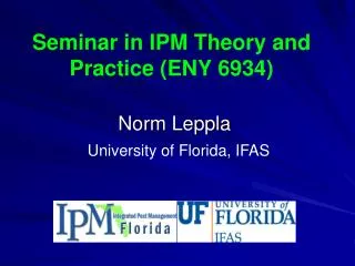 Seminar in IPM Theory and Practice (ENY 6934)