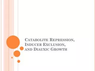 Catabolite Repression, Inducer Exclusion, and Diauxic Growth