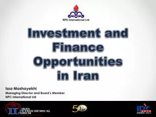 Investment and Finance Opportunities in Iran