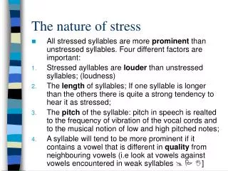 The nature of stress