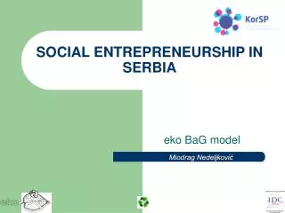 SOCIAL ENTREPRENEURSHIP IN SERBIA