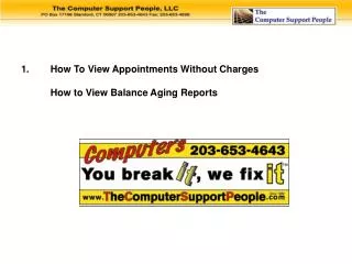 How To View Appointments Without Charges How to View Balance Aging Reports
