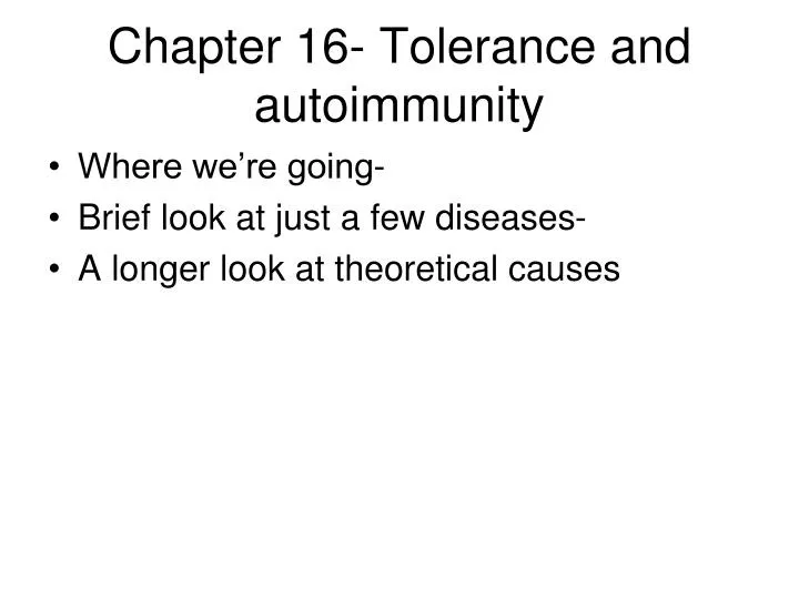 chapter 16 tolerance and autoimmunity