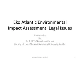 Eko Atlantic Environmental Impact Assessment: Legal Issues
