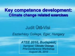 Key competence development: Climate change related exercises